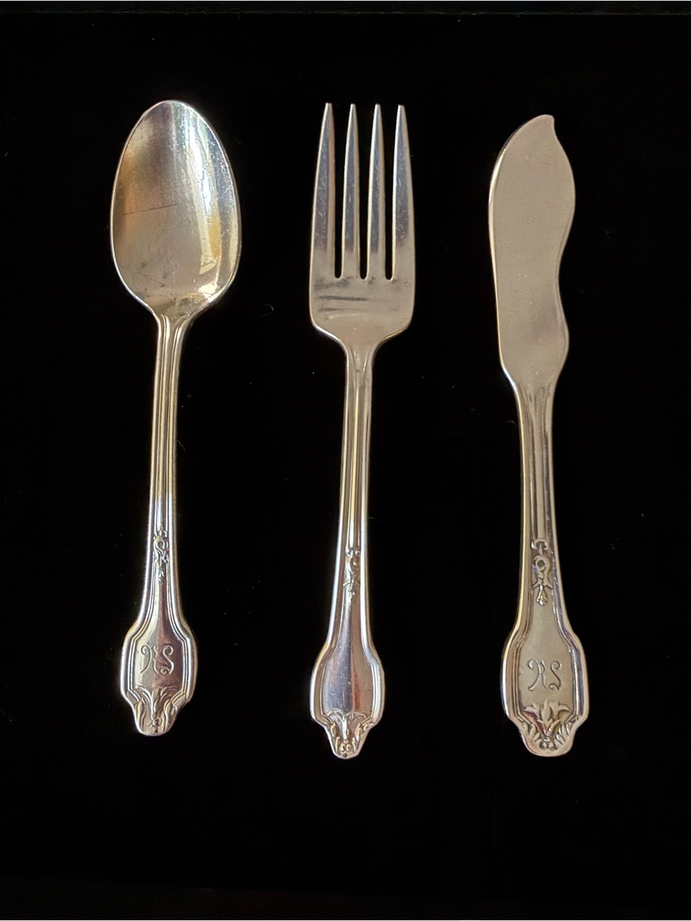 Vintage Falmouth Silver-plated spoon, fork and knife set